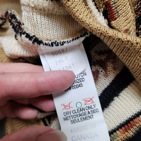 Vintage Tundra Coogi Style Knit Sweater 2XLT 90s - Picture 10 of 14